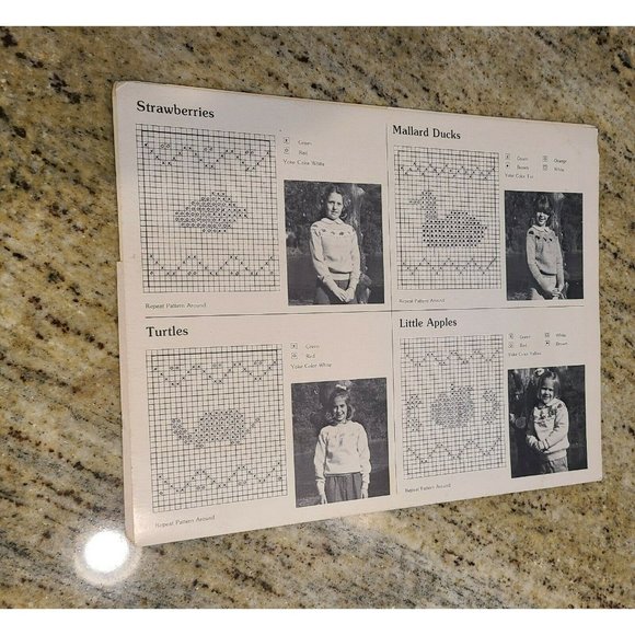 Vintage Green Apple Knitting Sweater Designs Pamphlet Pattern Booklet - Picture 2 of 4